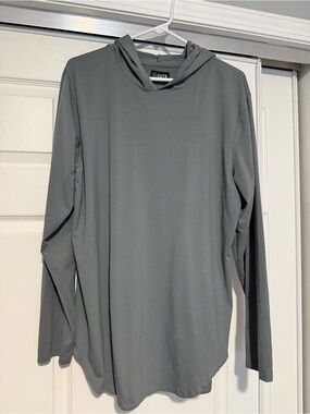 CUTS Clothing | Sage Green Elongated Long Sleeve Hooded Tee PYCA Pro XL